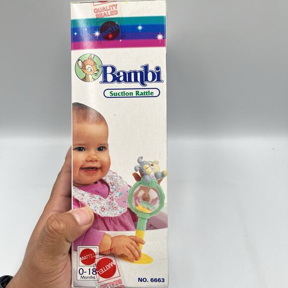 Vintage 90s Disney Bambi Thumper Suction Rattle - New! - Picture 6 of 12